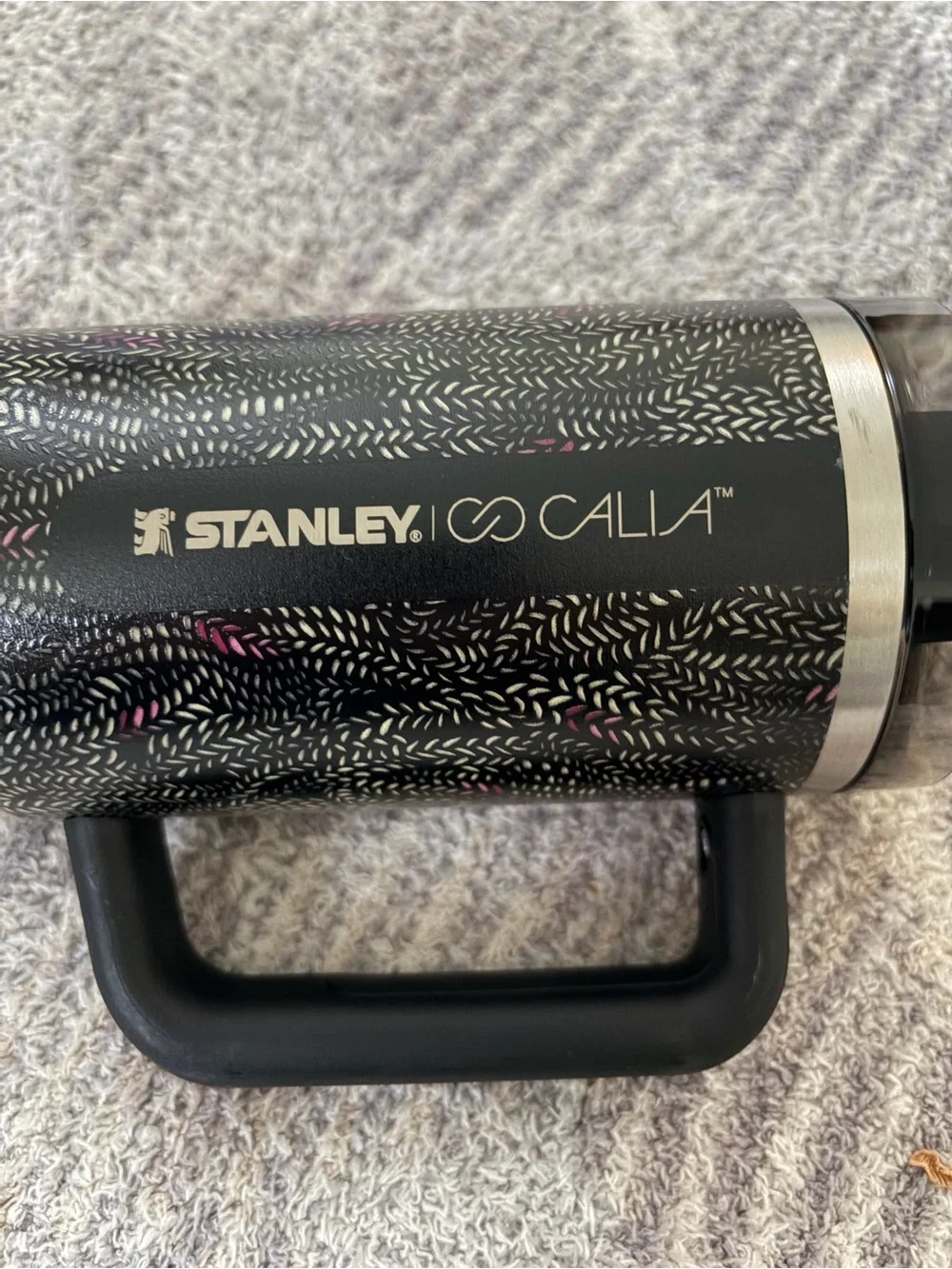 BN Stanley Calia Colab Black Patterned Quencher Tumbler with Handle